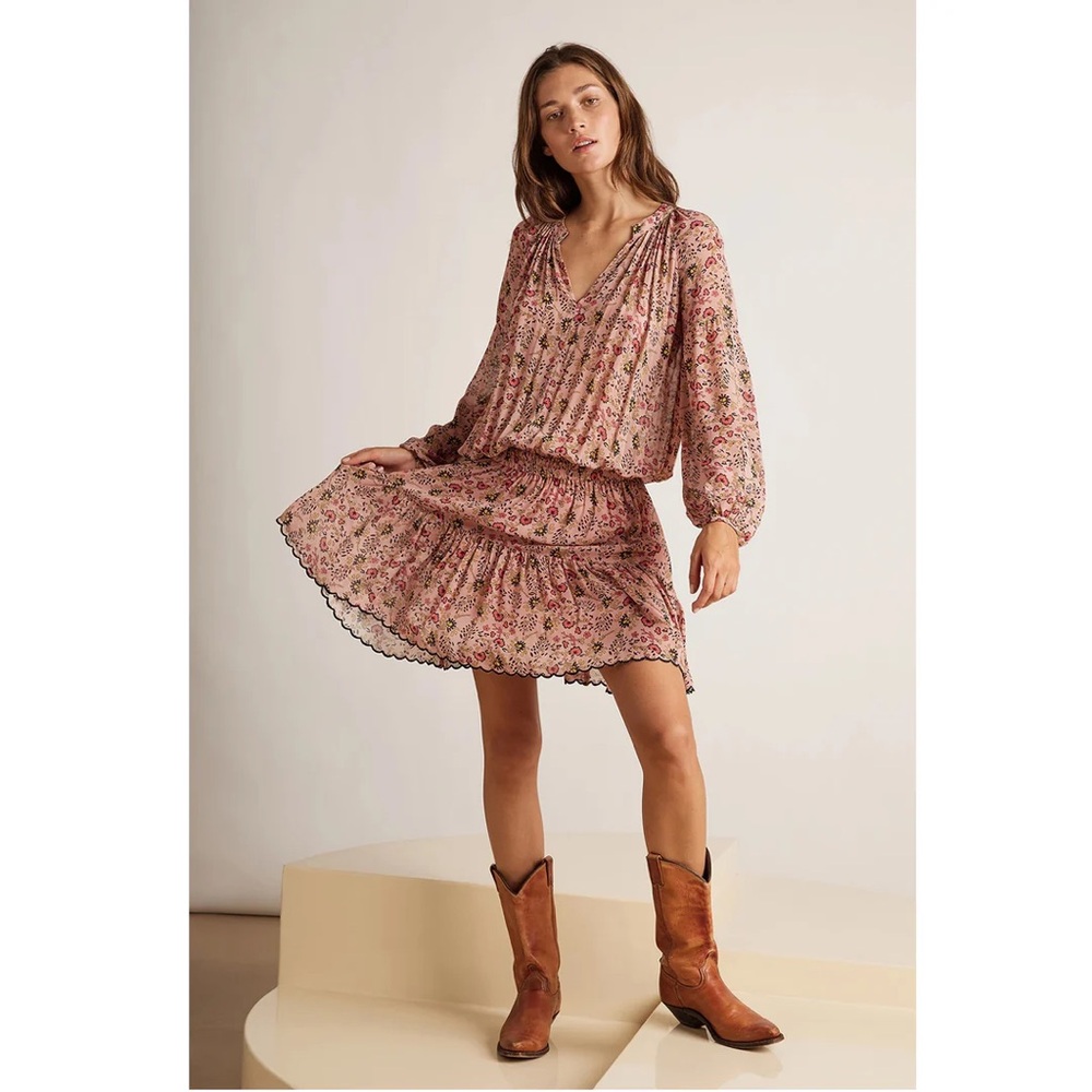 VELVET BY GRAHAM & SPENCER Aubrey Printed Peasant Dress XS